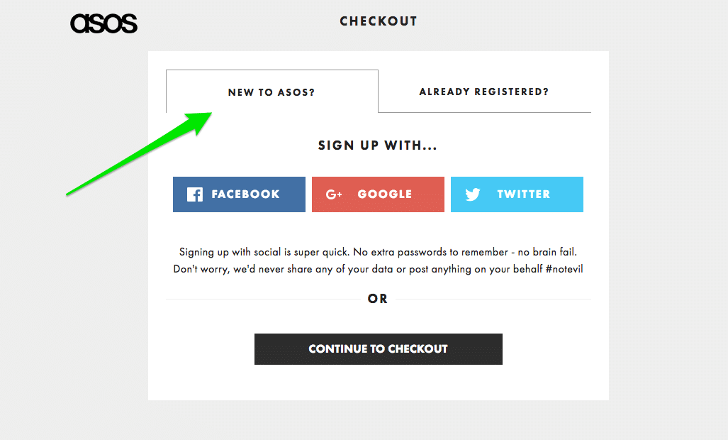 Easy registration for the new visitors in the checkout form