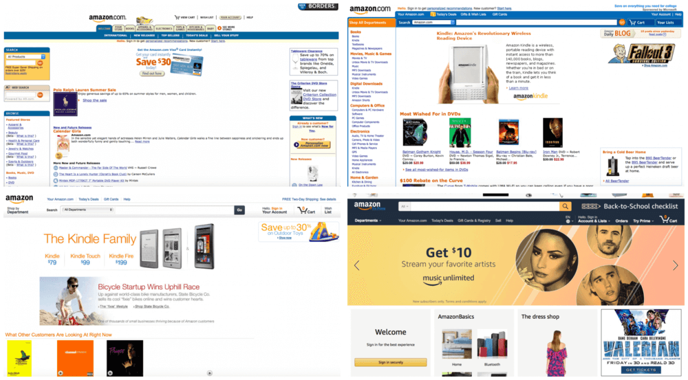 Amazon progressively changes without huge redesigns