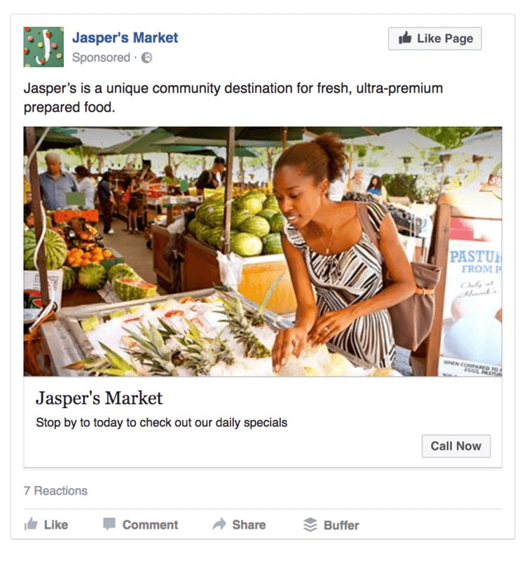 Facebook ecommerce remarketing ad example 