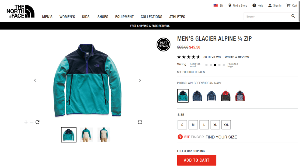Standing out CTA on ecommerce product page