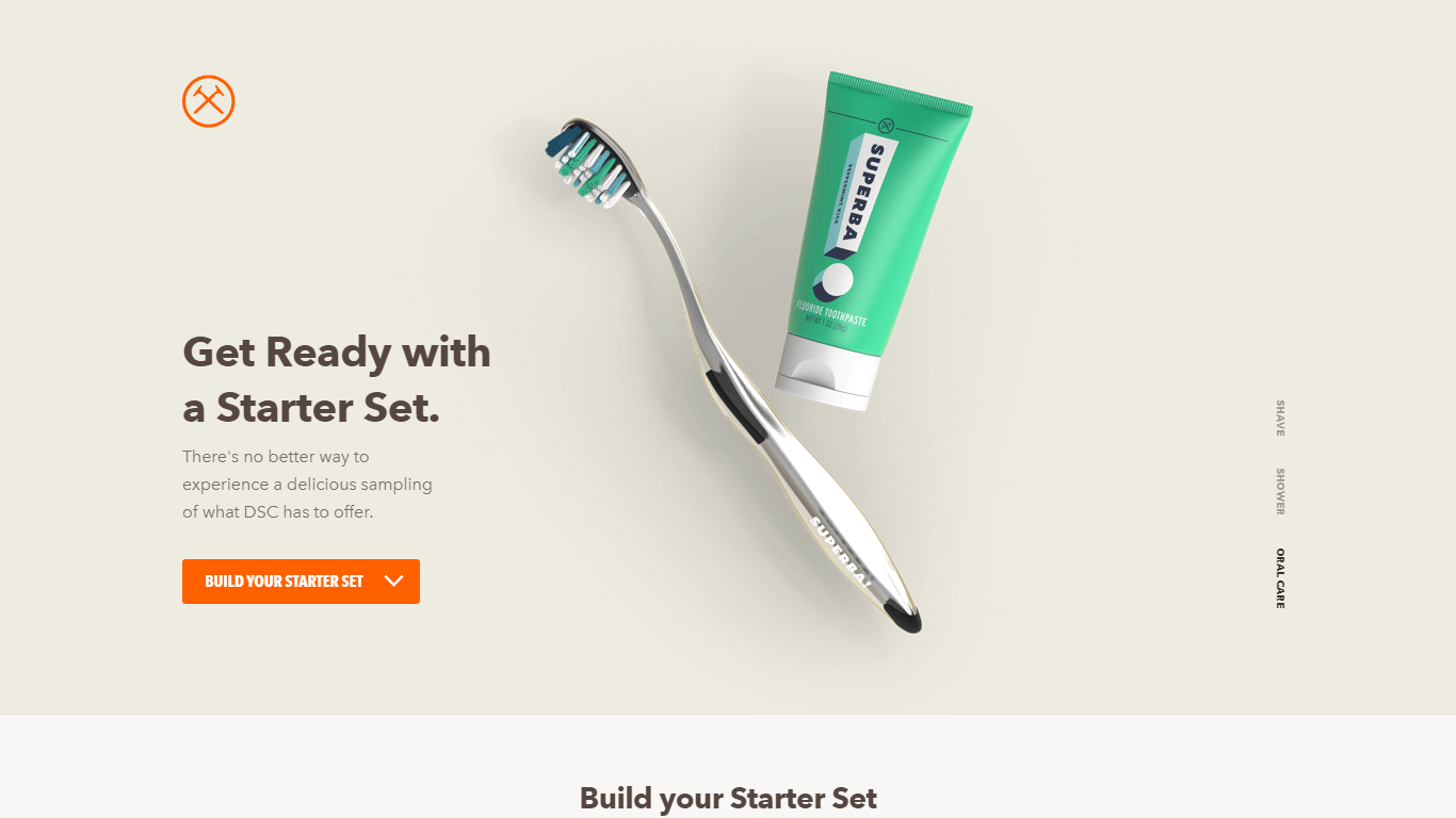 Design of Dollar Shave Club landing page