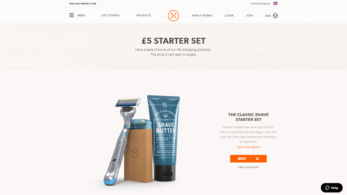 dollar shave club product page template