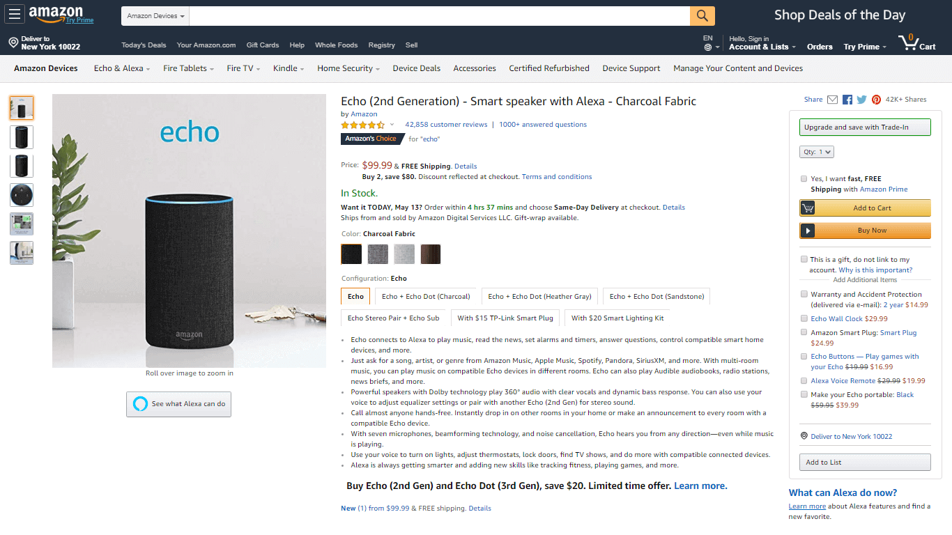 Visitors can purchase from Amazon without the need to scroll