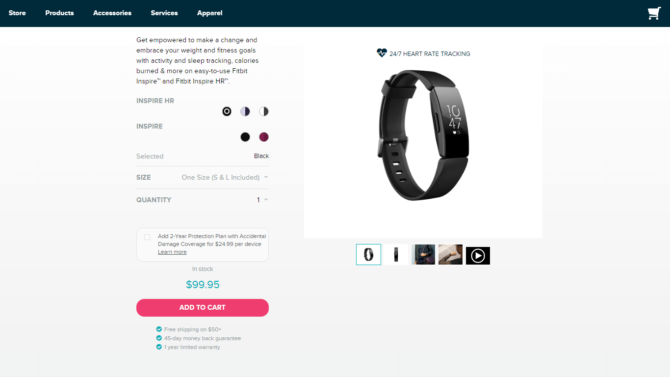 fitbit product page template