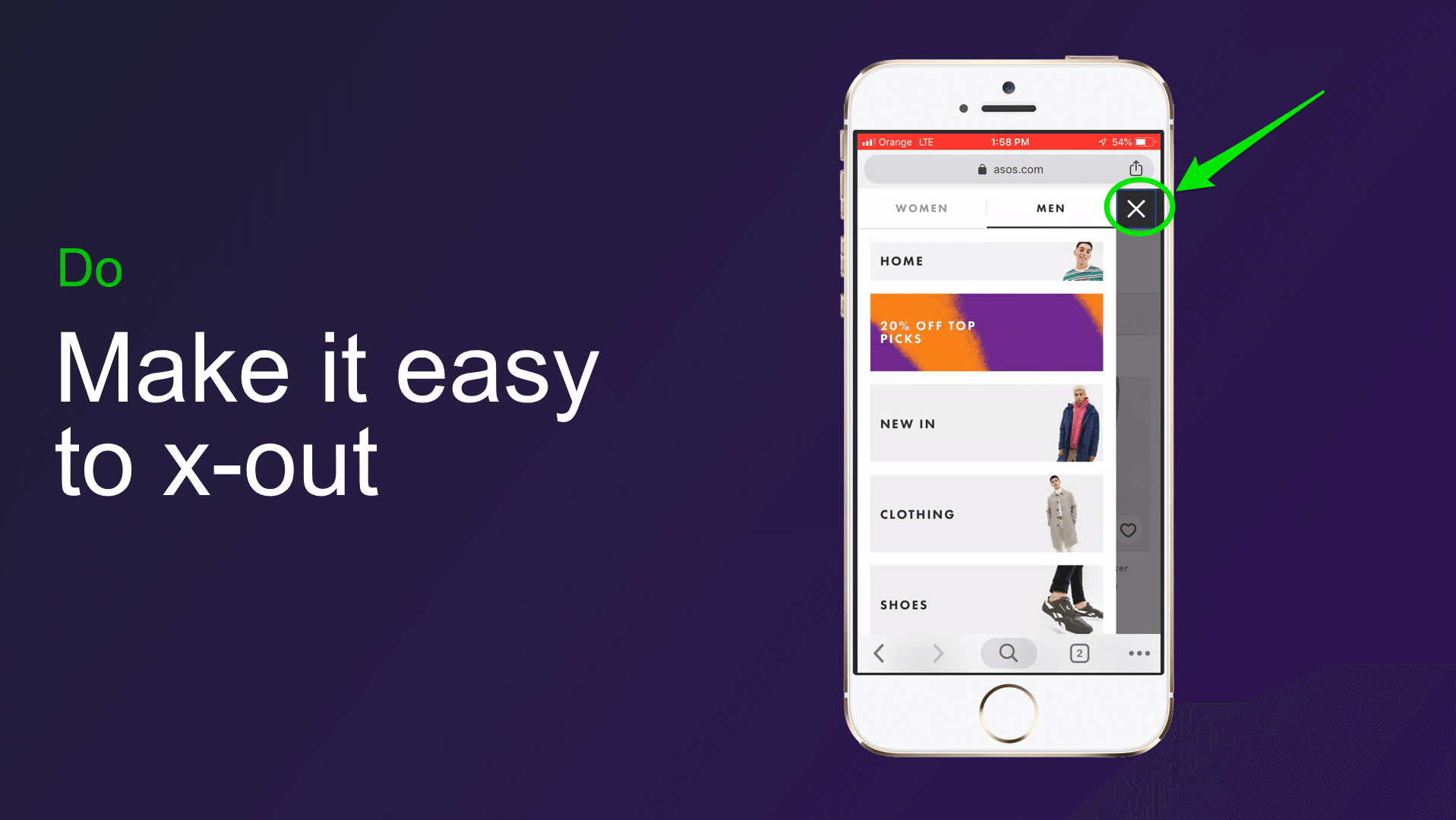 easy x out in mobile commerce
