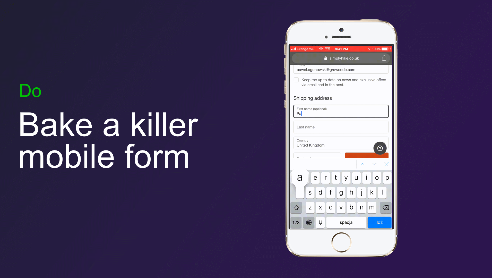 killer mobile form