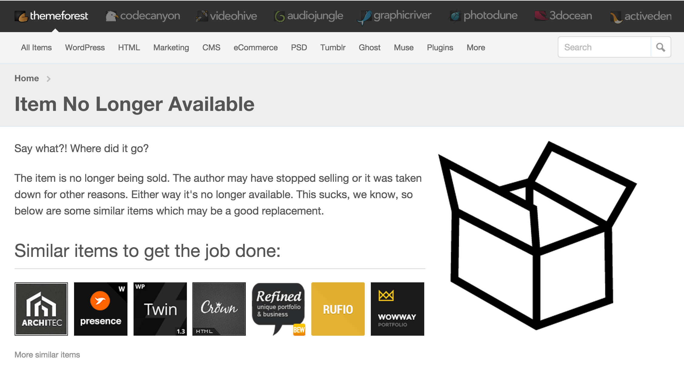 Envato has a great approach to discontinued products