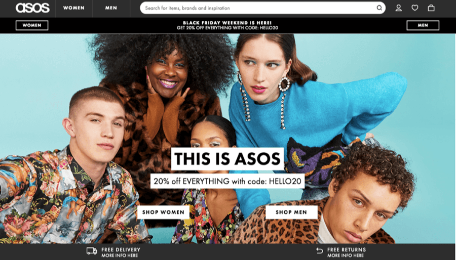 ASOS making the discount code stand out