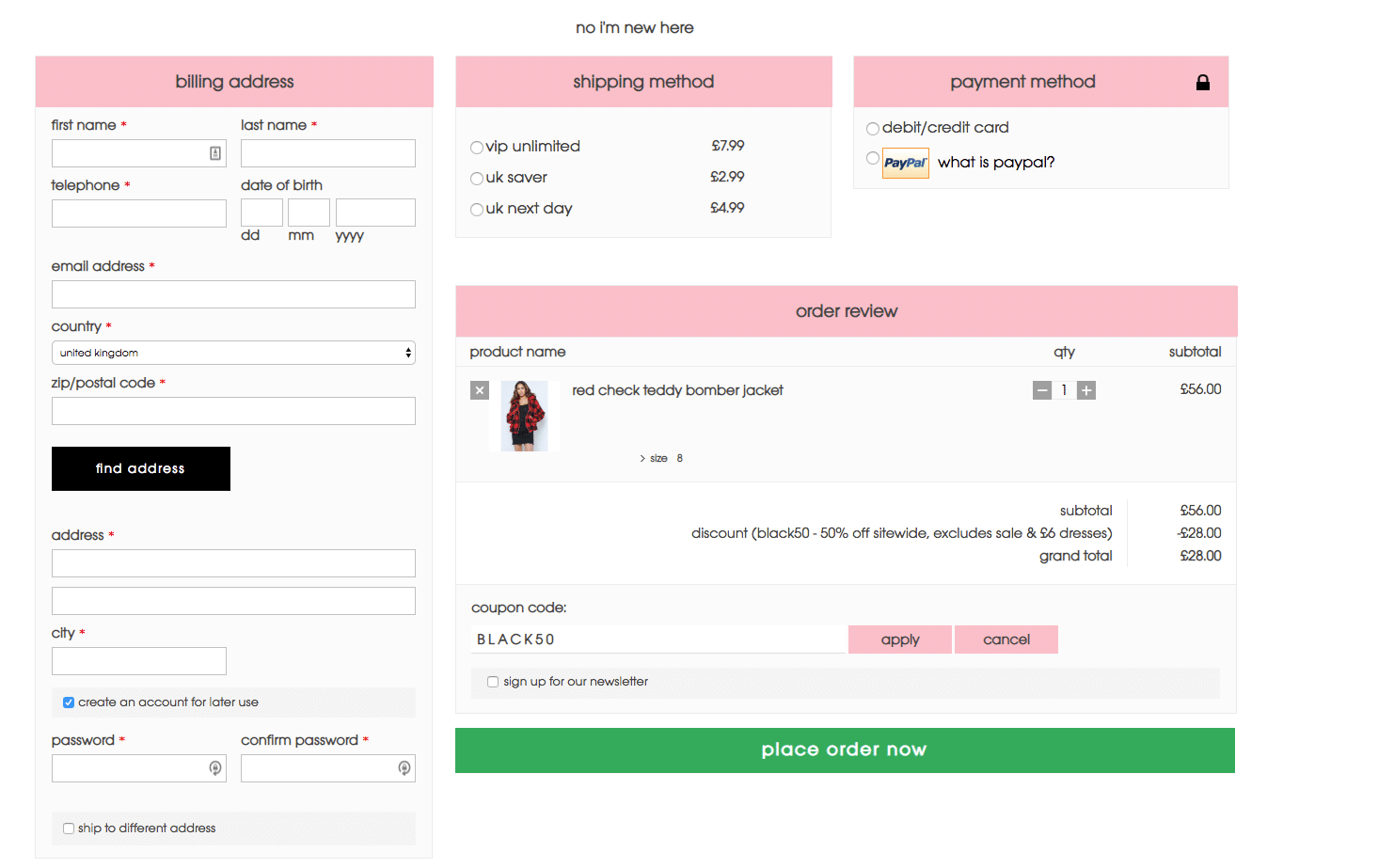 Lasula showing discounts alongside checkout forms