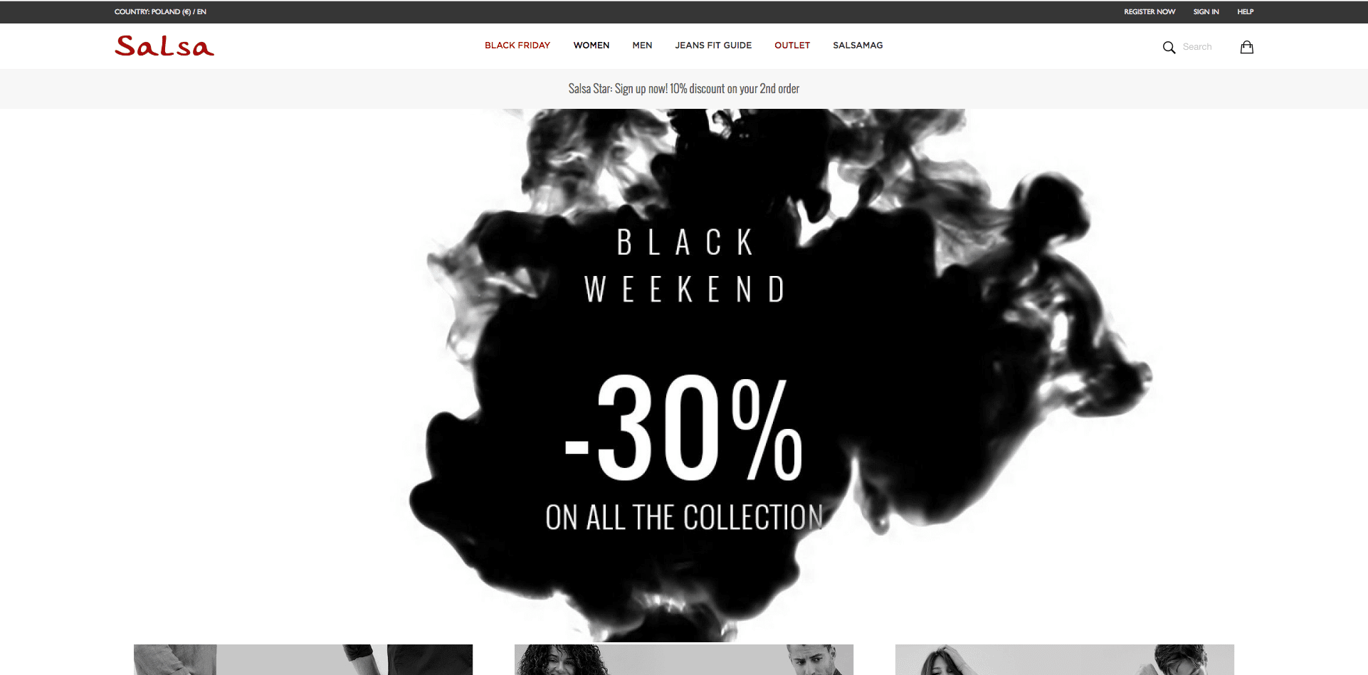 Salsa advertising Black Weekend