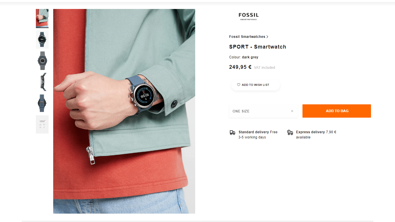 Fossil offers multiple shipping options