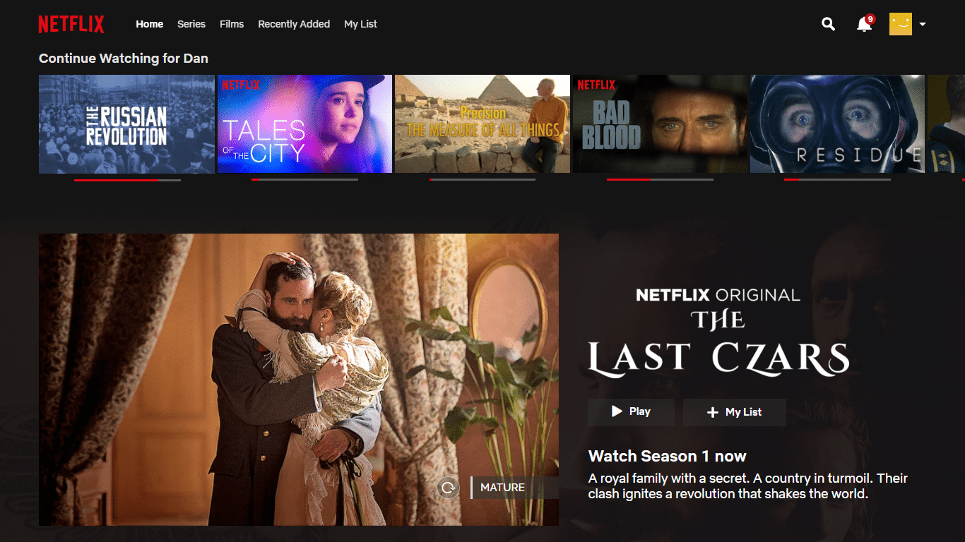 Netflix lets customers resume where they left off