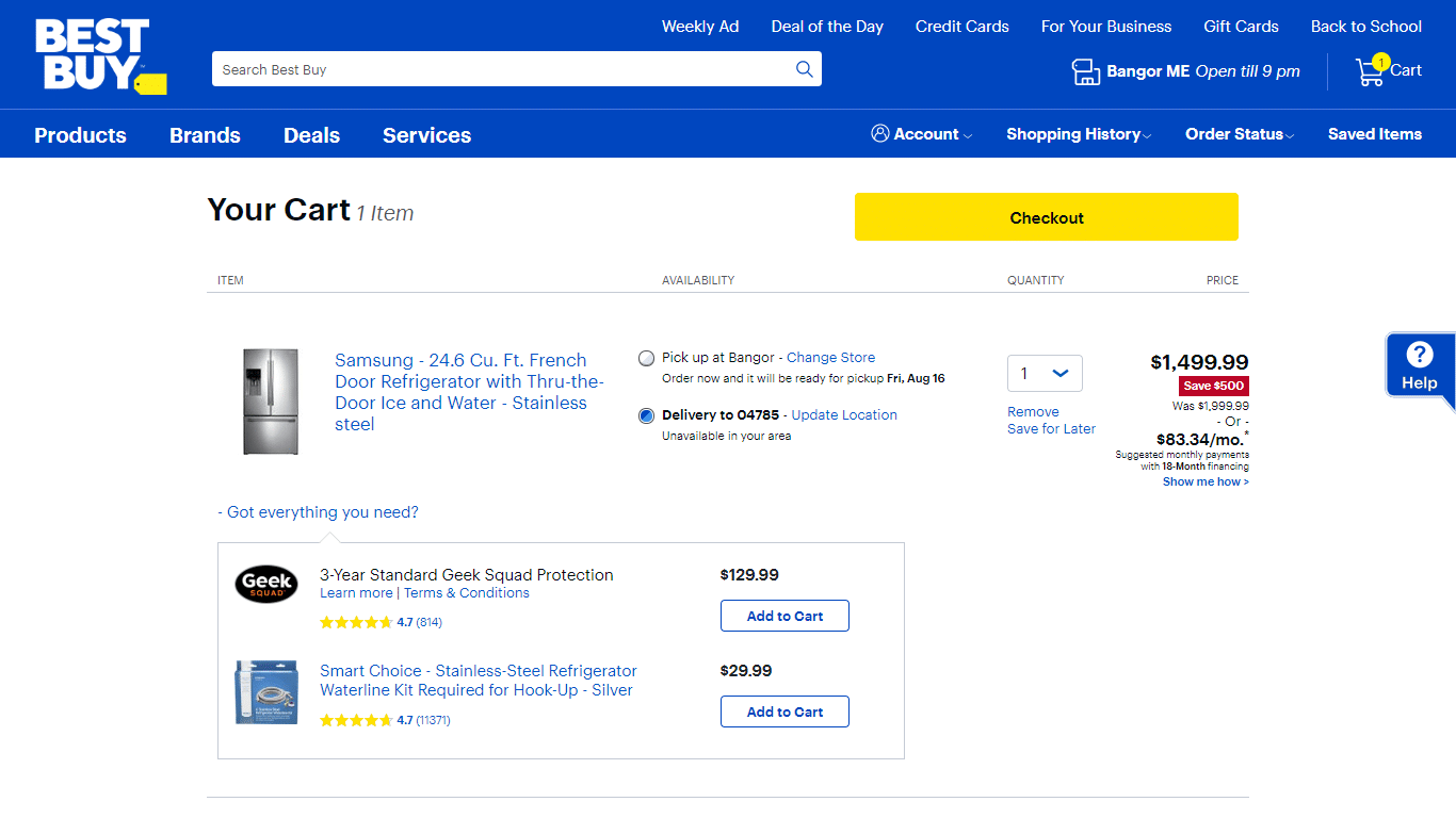 Bestbuy introducing more freedom into their cart