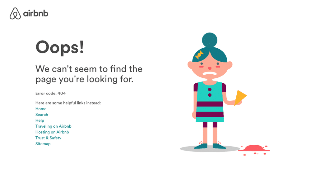 Airbnb keeps their 404 pages to-the-point