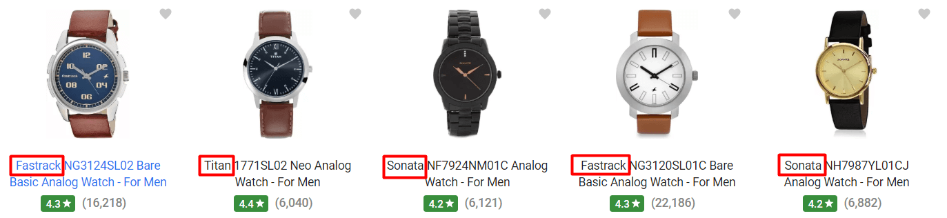 Watch title with brand 